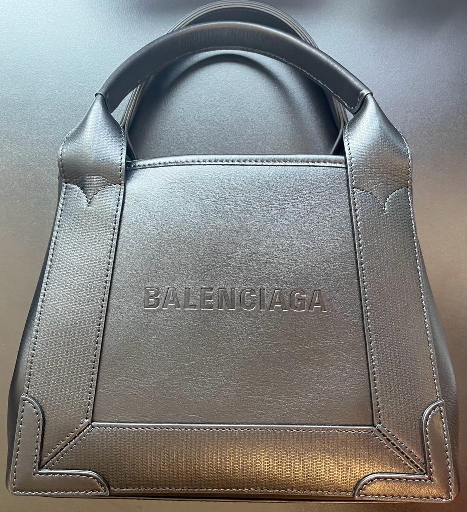 Shop Balenciaga Debossed-logo Leather Tote Bag In Black