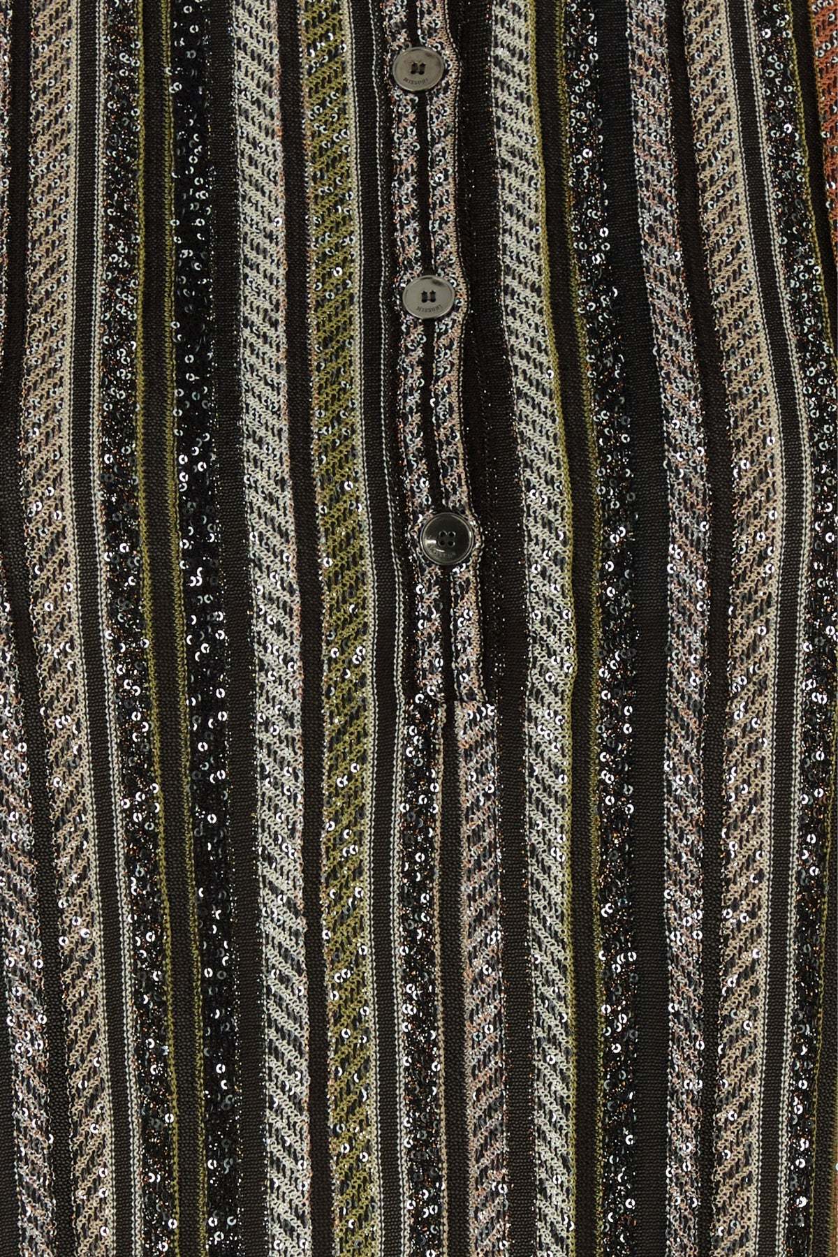 Missoni Knit Shirt Embroidered Striped Pattern In Multi