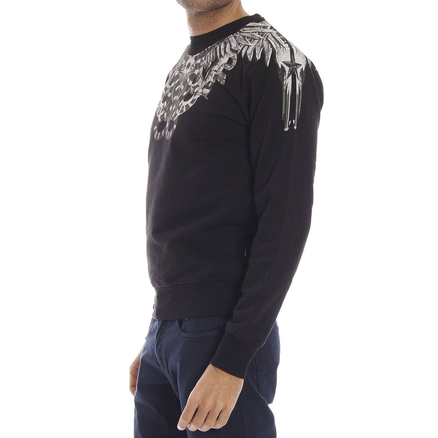 Just Cavalli Printed Sweater In Black
