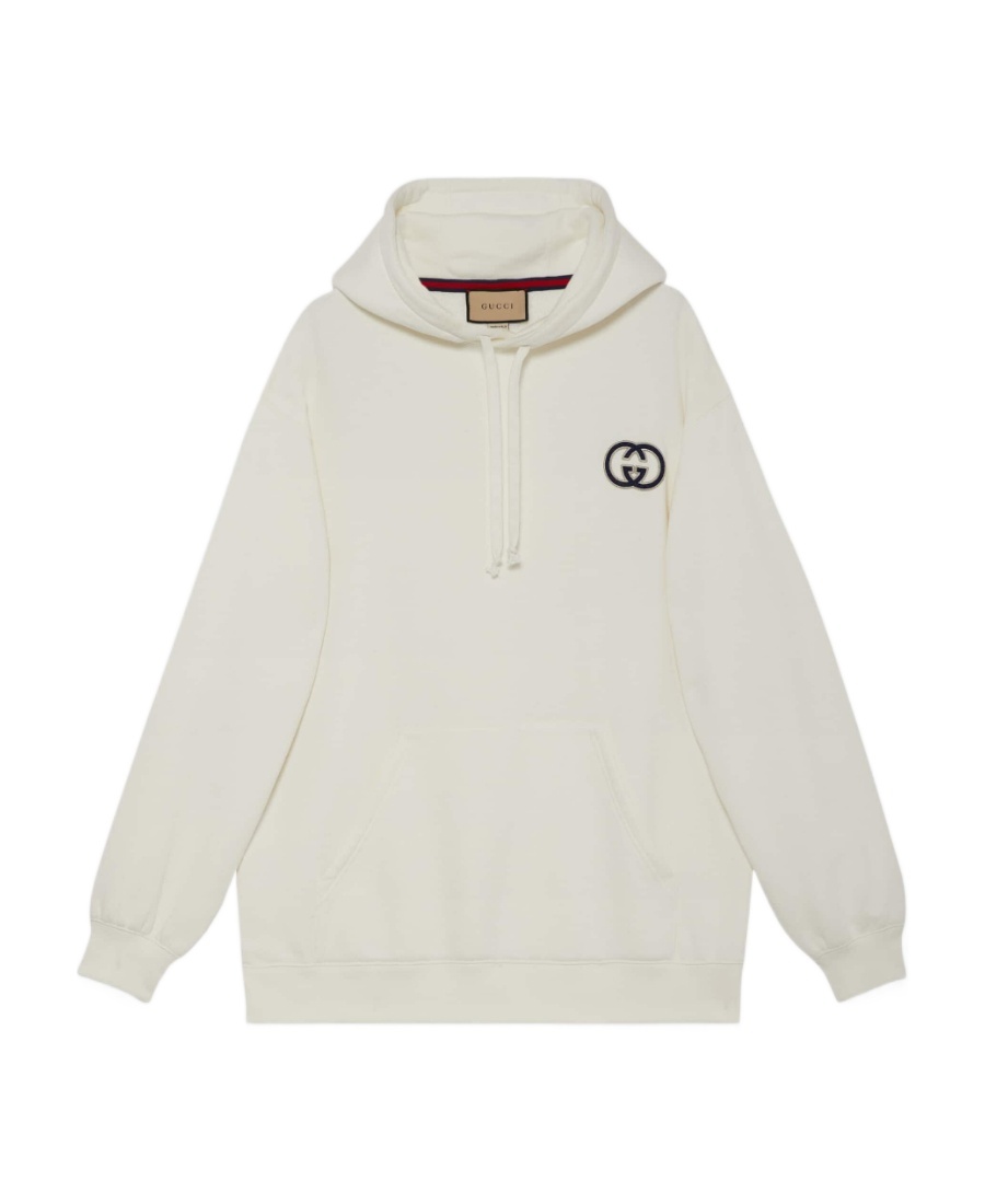 Gucci Logo-print Cotton Hoodie In White