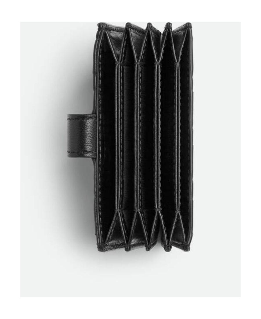 Bottega Veneta Intrecciato Braided Organ Card Bag In Black
