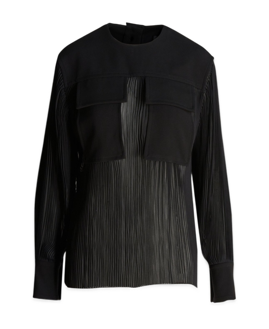 Shop Proenza Schouler Pleated Long-sleeved Shirt In Black