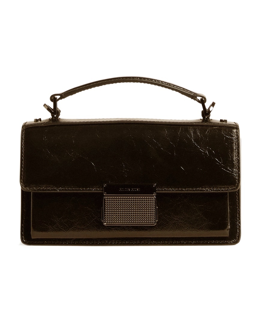 Golden Goose Venezia Cartella Small In Pelle Invecchiata Chiusura Oro In Black