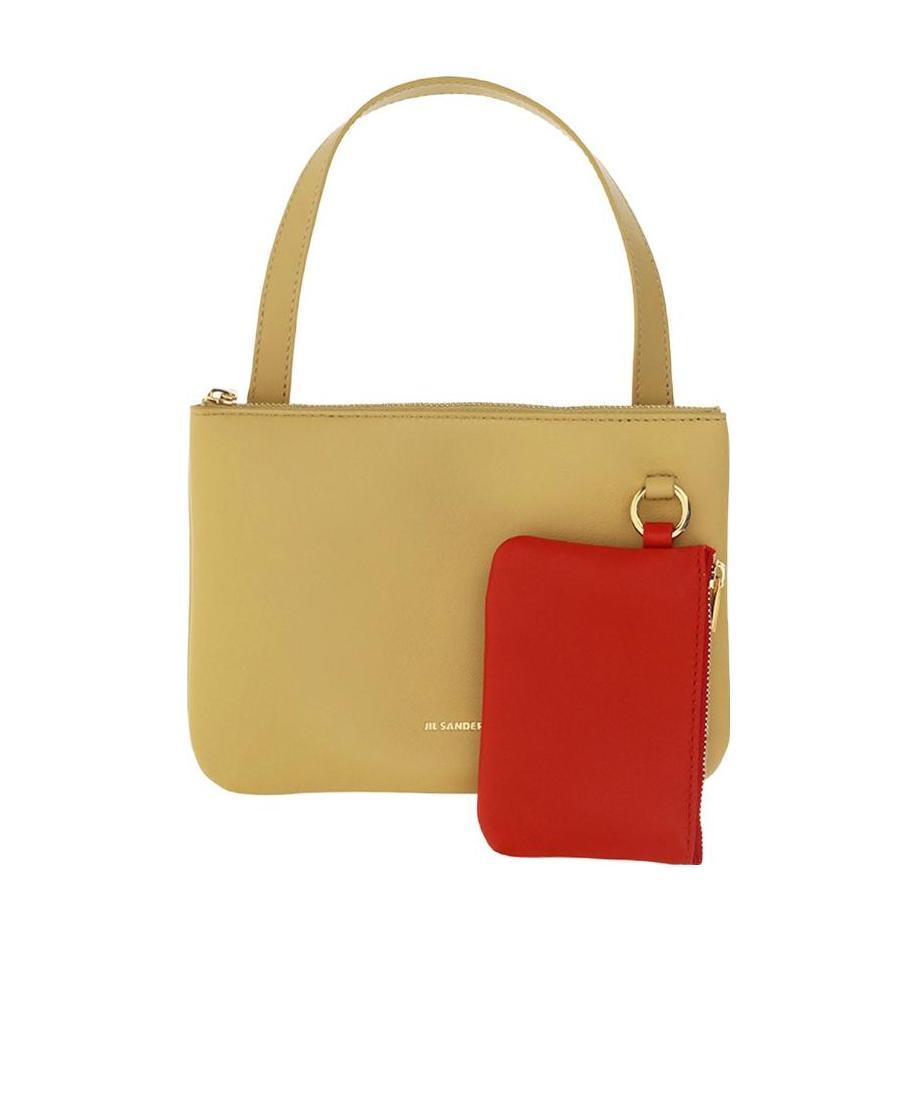Jil Sander Logo-lettering Leather Crossbody Bag In Nude