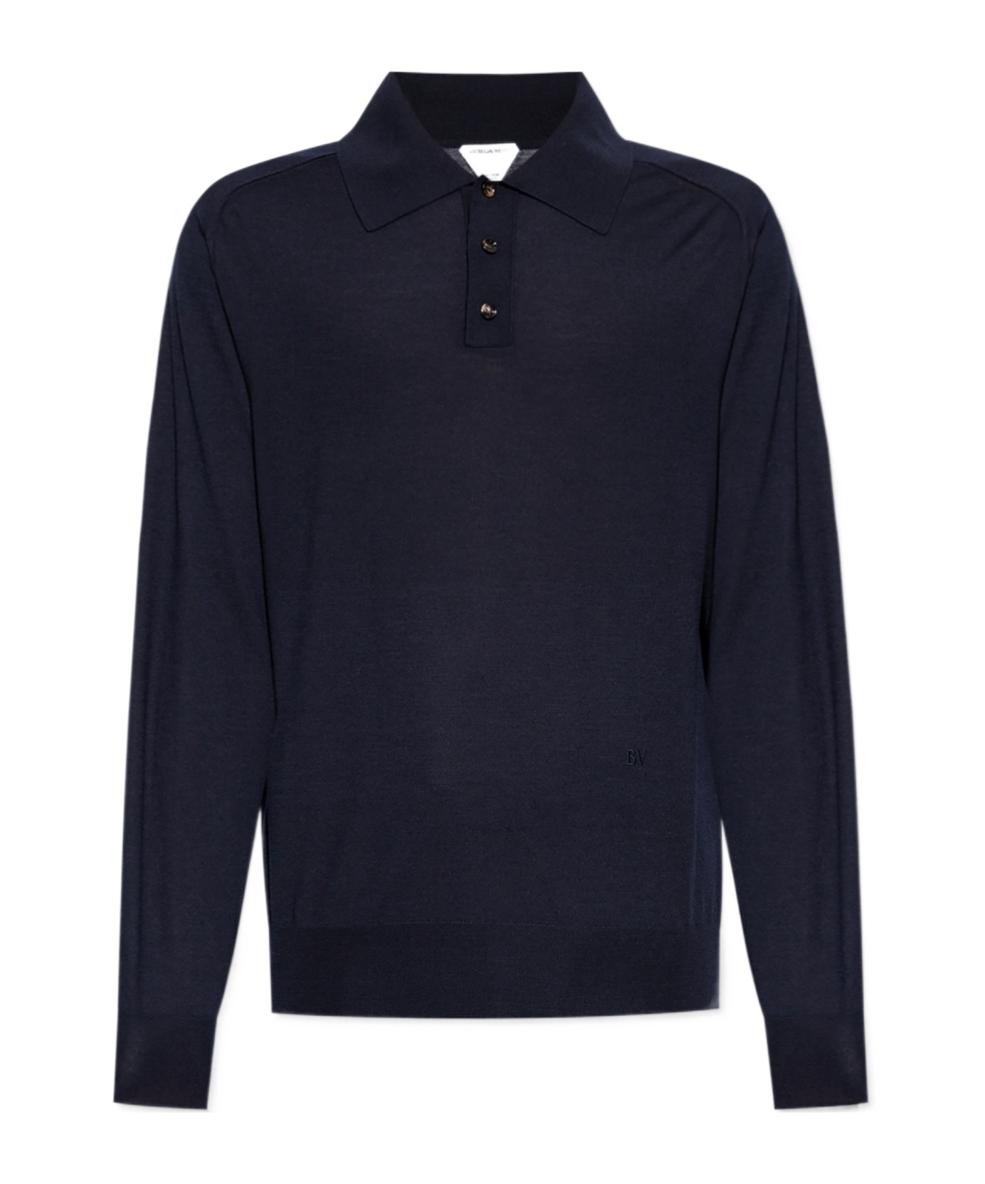 Bottega Veneta Long-sleeved Polo Neck Wool Sweater In Black