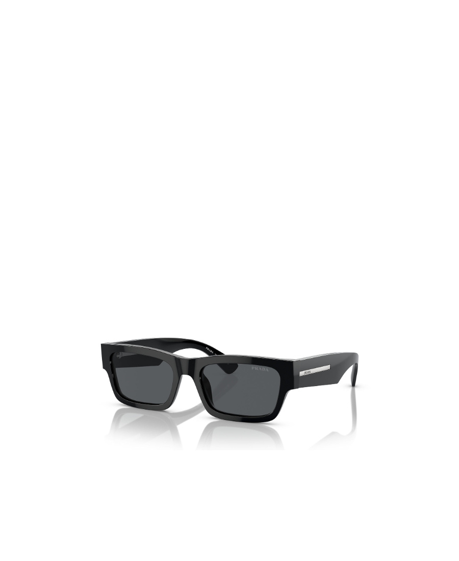 Prada Logo-engraved Rectangle-frame Sunglasses In Gray