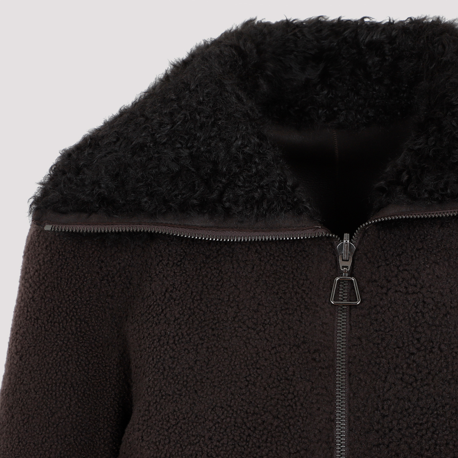 Shop Akris Shearling-collar Leather Jacket In Black