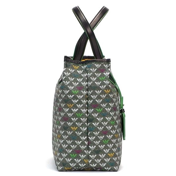 Emporio Armani Logo Printed Tote Handbag In Black