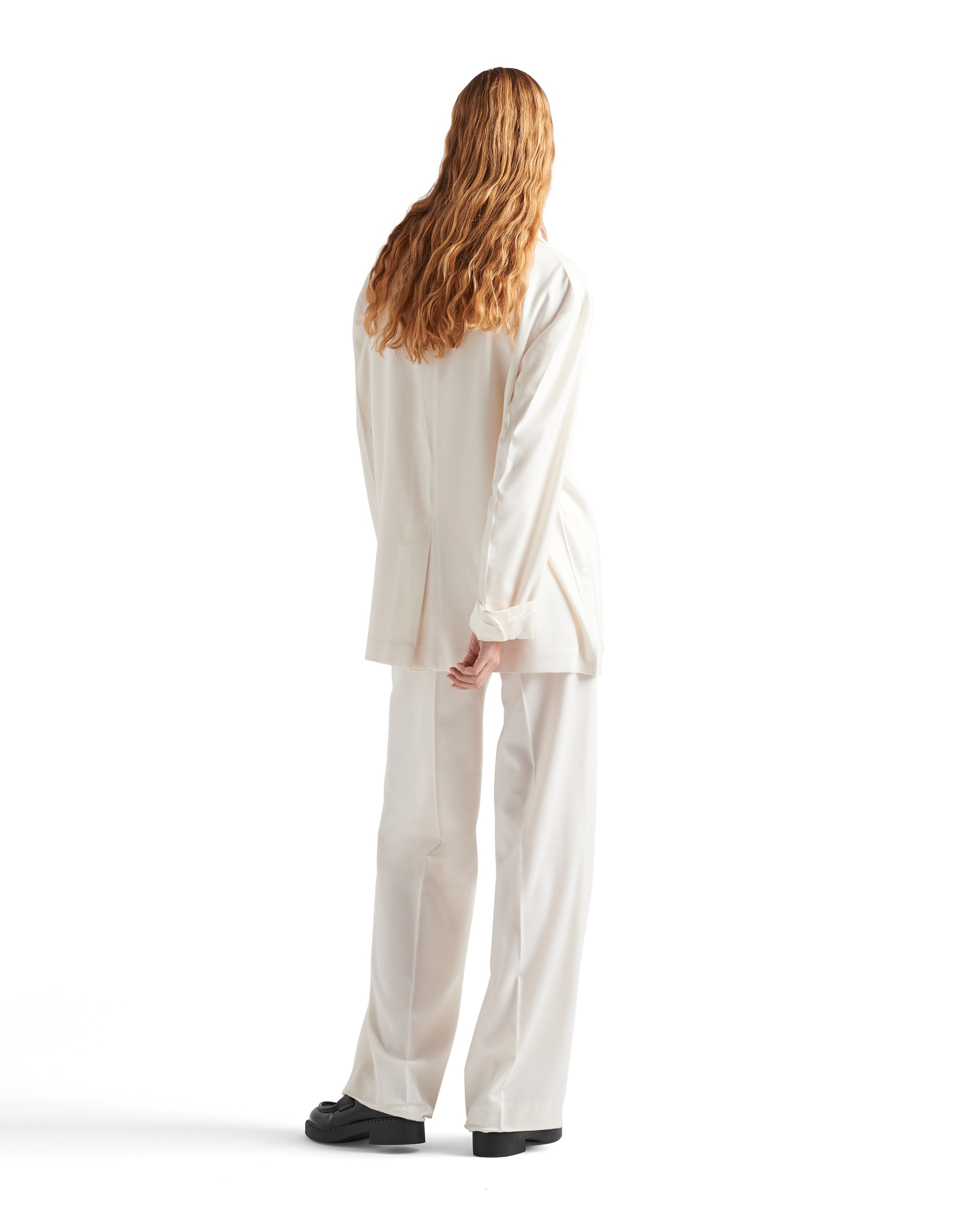 Prada Cashmere Concealed-fastening Pants In White