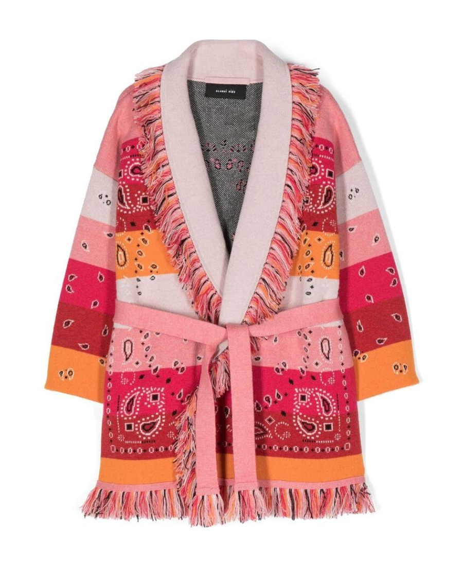 Shop Alanui Cashmere Paisley-print Cardi-coat In Pink