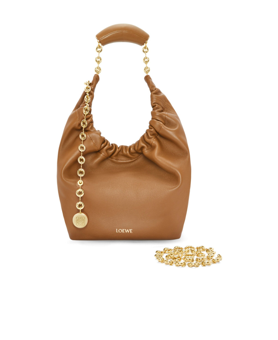 Loewe Mini Puzzle Leather Shoulder Bag In Brown