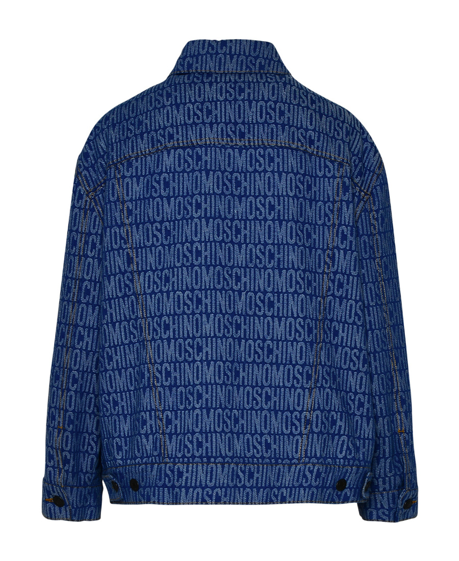 Moschino Monogram-print Denim Jacket In Blue