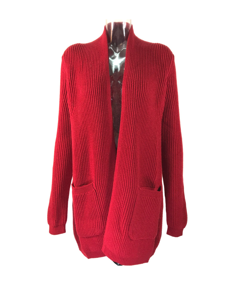 Max Mara Long-sleeved Knitted Cardigan In Red