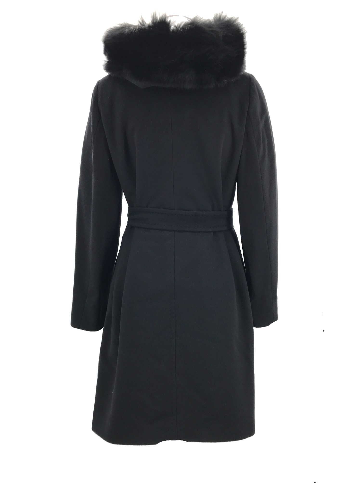 Max Mara Long-sleeved Lace-up Coat In Black