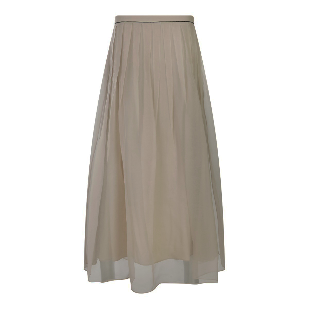 Brunello Cucinelli Monili-detail Skirt In Nude