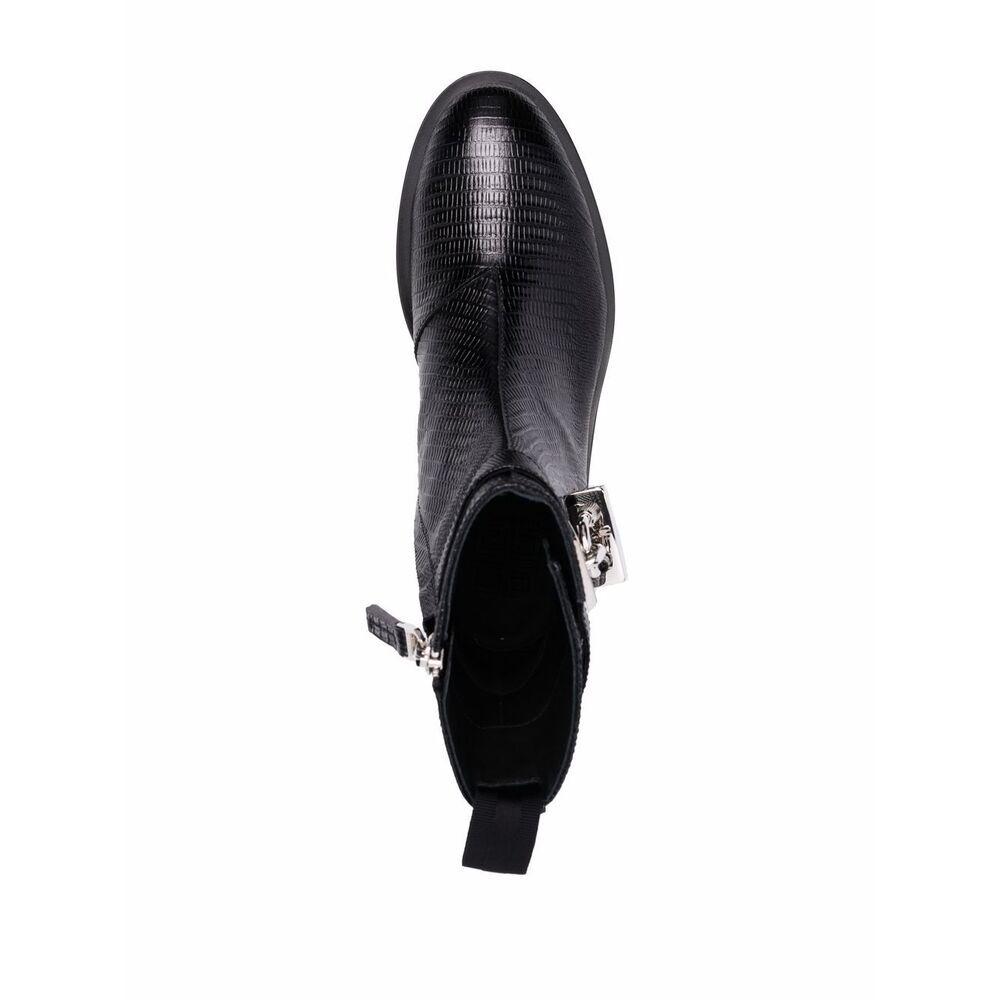 Givenchy Woman Lock Ankle Boot In Black Leather In Black