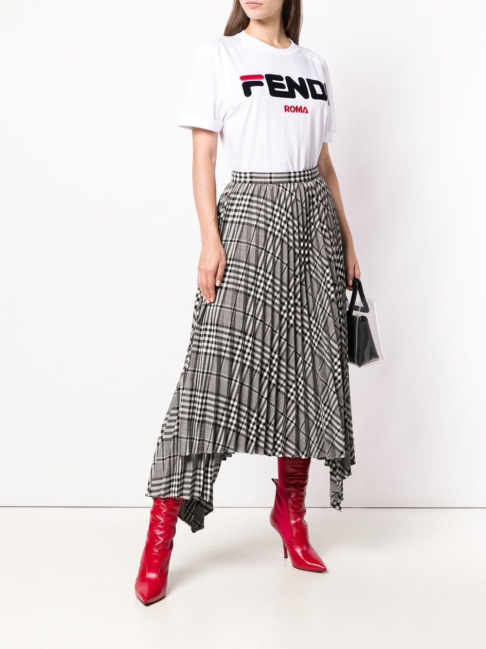 Fendi Star Popular Style X Fila Limited Cooperation Mania Series Short-sleeved T-shirts In White