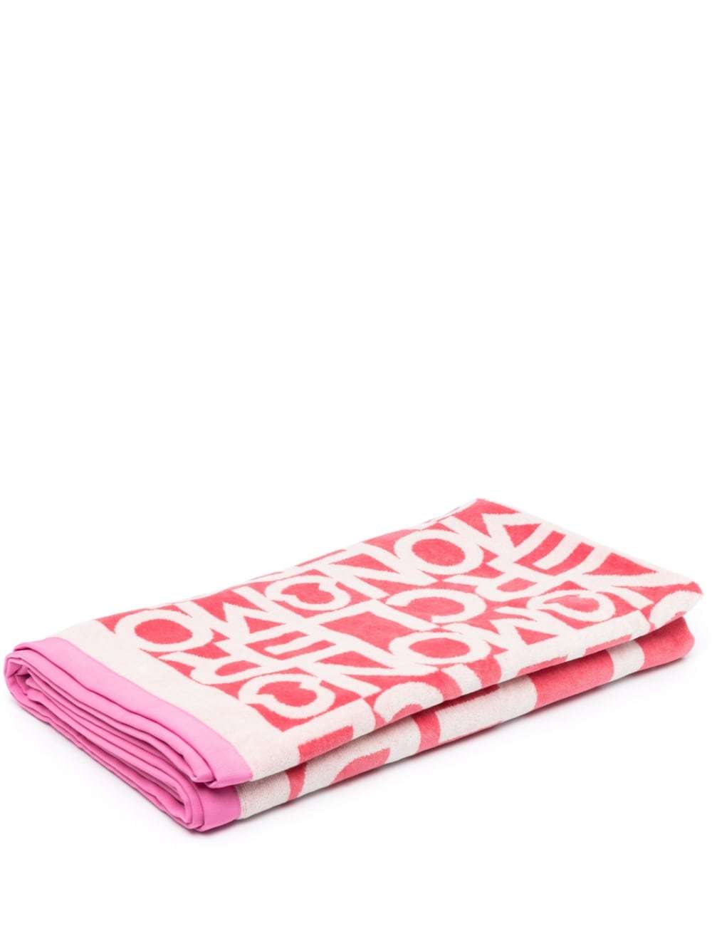 Moncler Logo Beach Towel In Pink