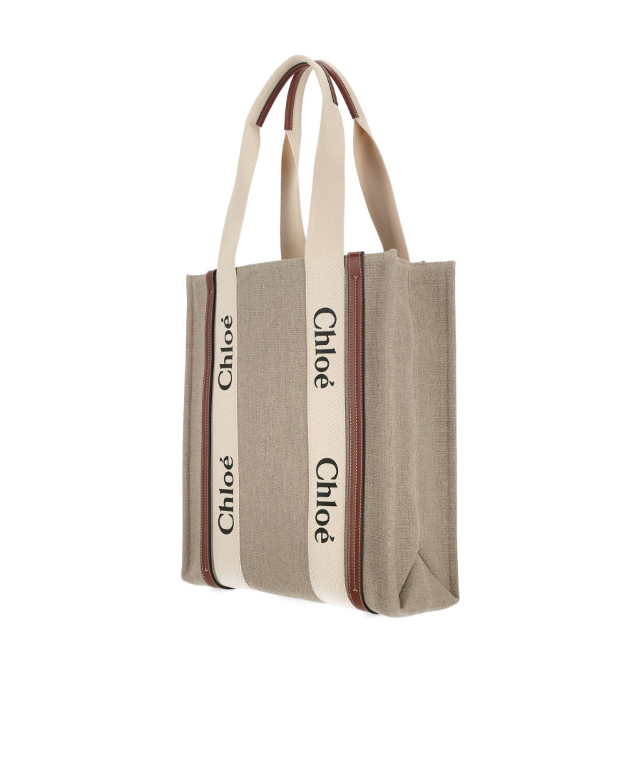 Chloé Woody Tote Bag In Nude