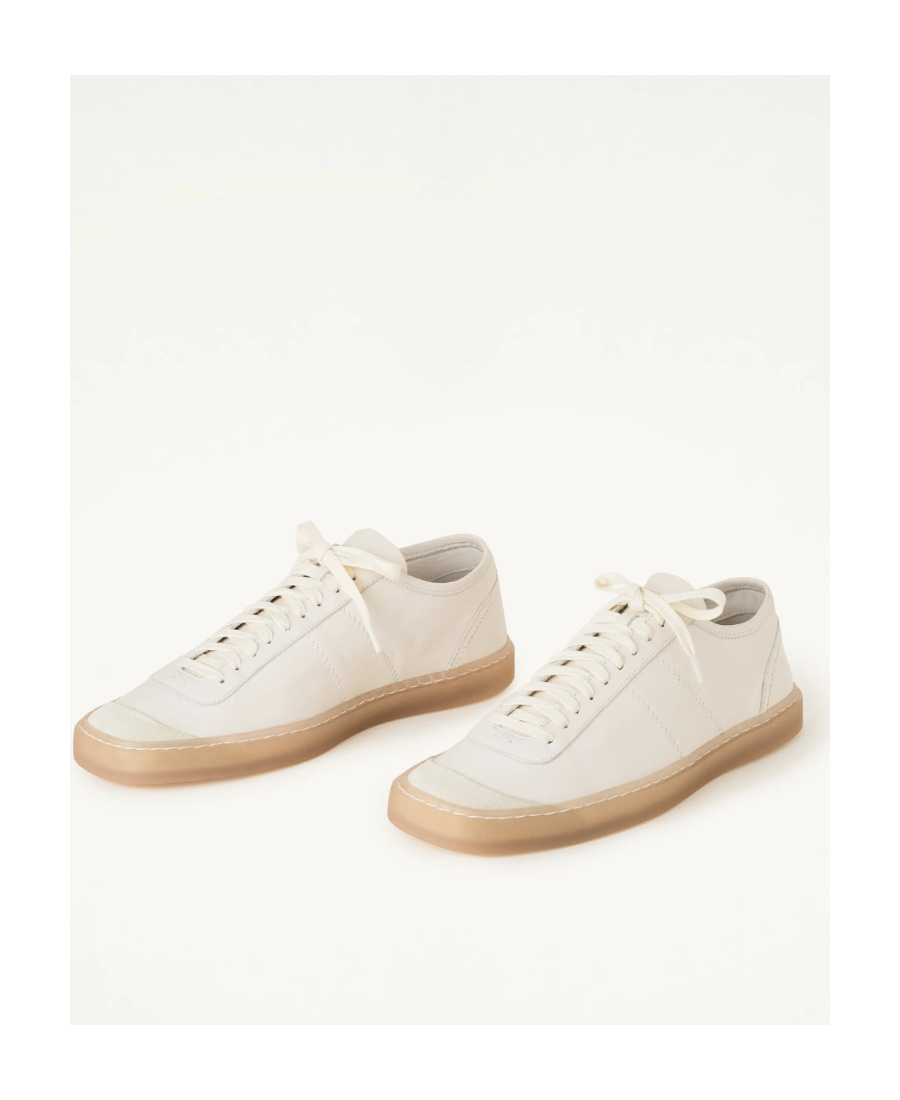 Lemaire Off-white Linoleum Basic Laced Up Sneakers In Nude