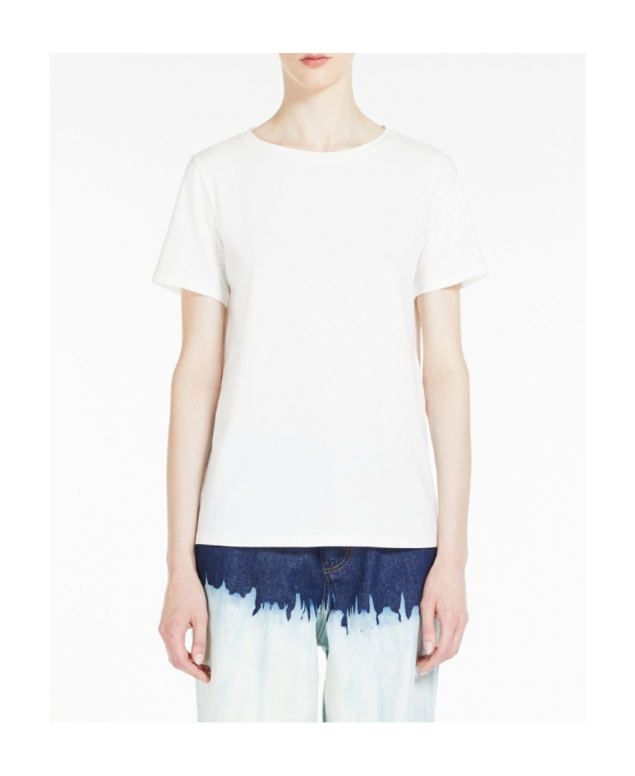 Weekend Max Mara Item O-neck Short-sleeved T-shirt In White