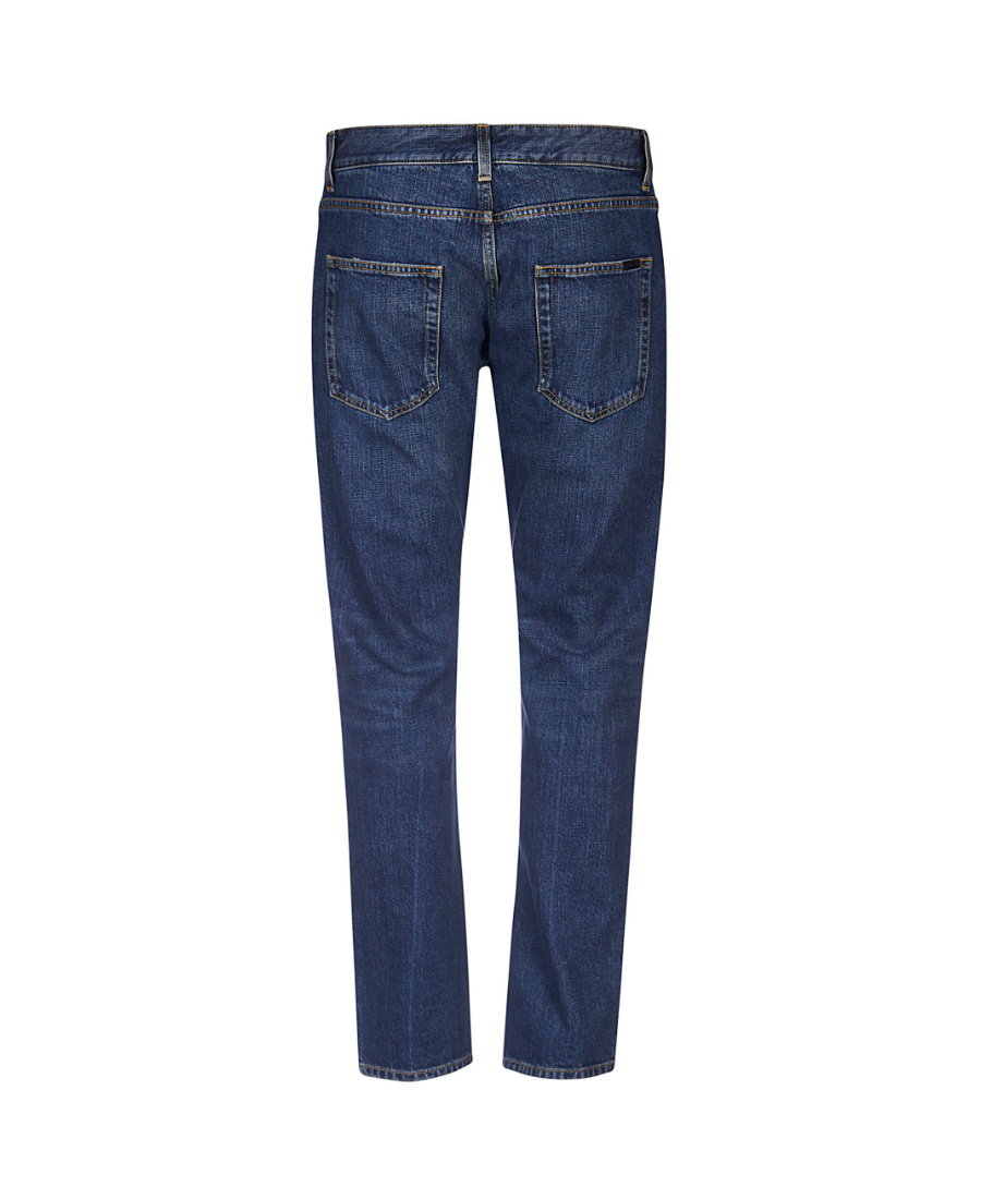 Saint Laurent Cotton Straight Jeans In Blue