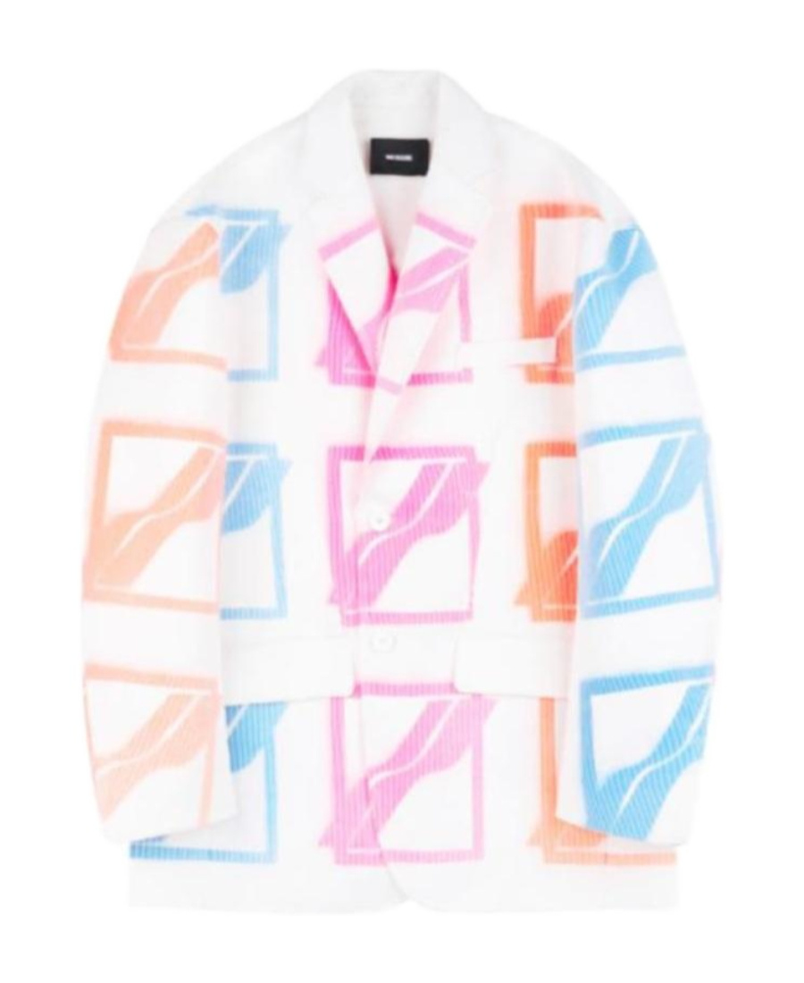 We11 Done Logo Suit Jacket In White