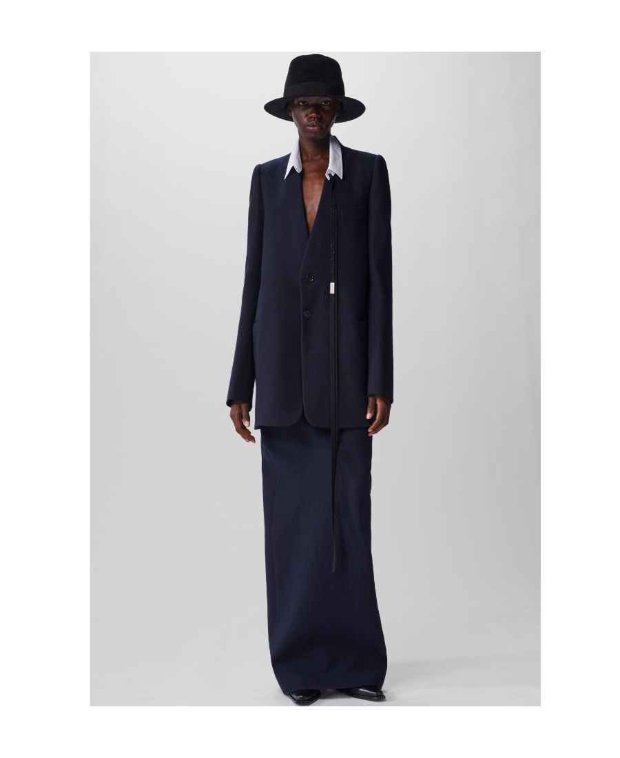 Ann Demeulemeester Wool V-collar Suit Jacket In Black
