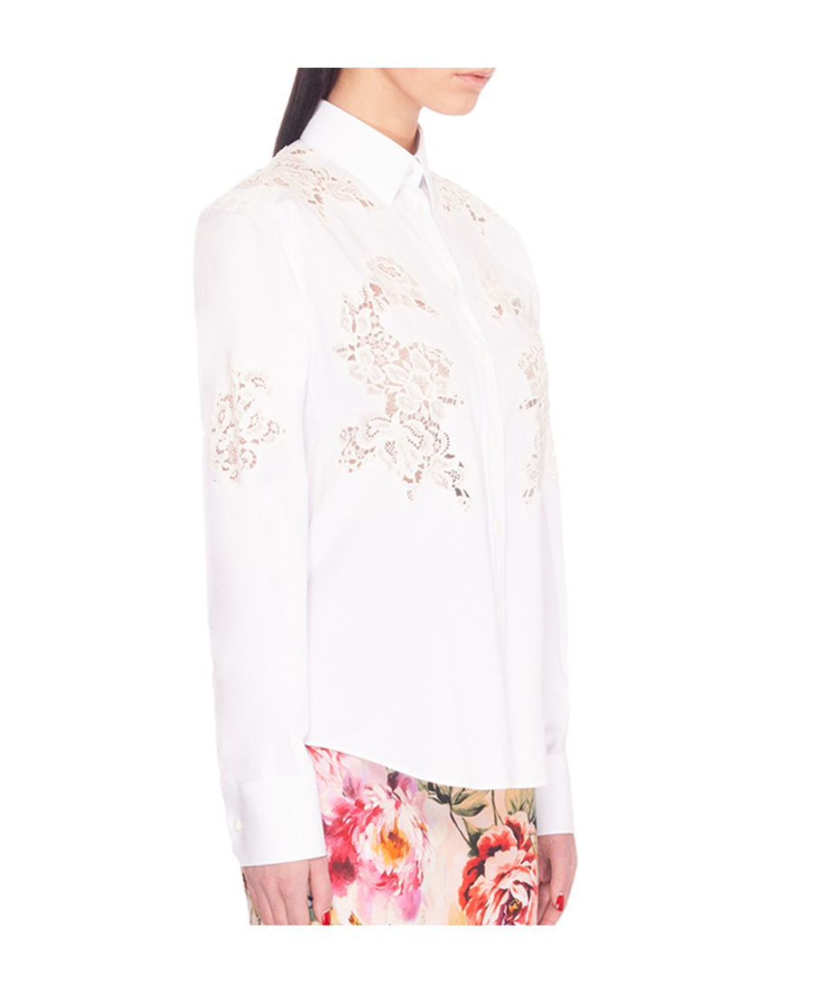 Dolce & Gabbana Lace Inserts Shirt In White