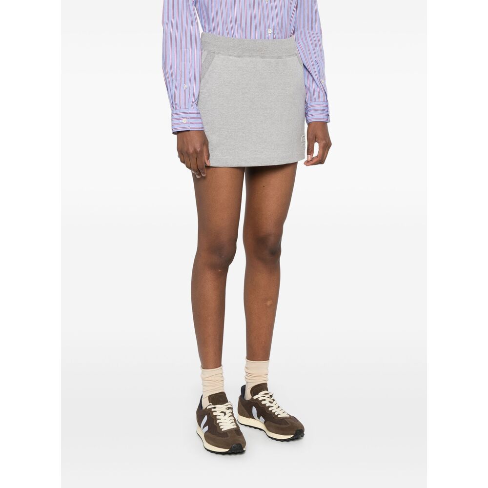 Miu Miu Elastic Waist Skirt In White