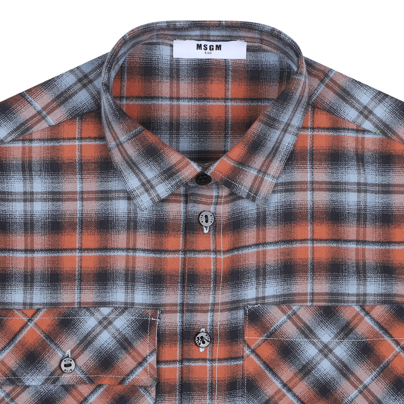 Msgm Check-print Shirt In Gray