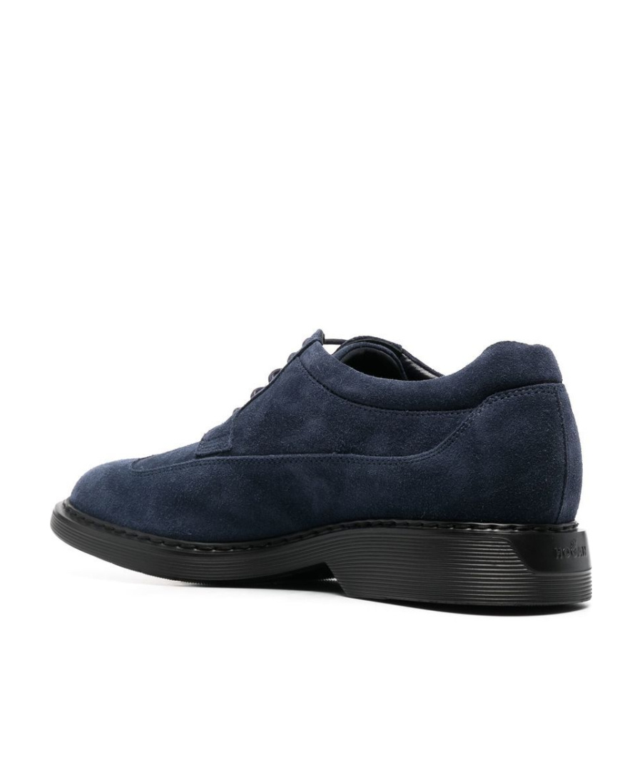 Hogan Lace-up Suede Brogues In Black