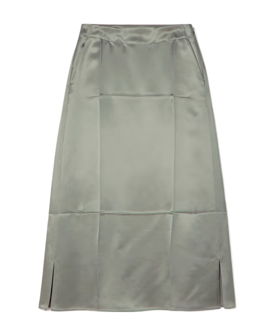 Loewe Slip Midi Skirt In Satin In Gray