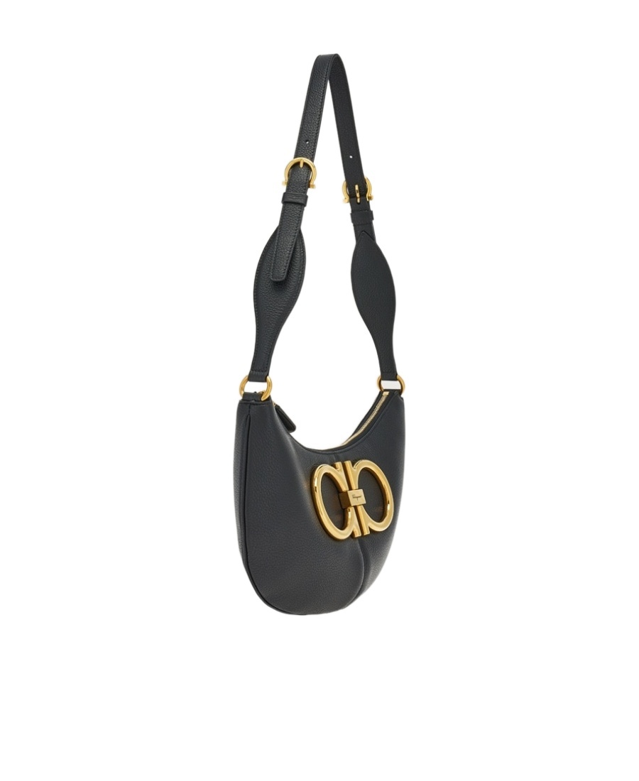 FERRAGAMO GANCINI-PLAQUE SHOULDER BAG