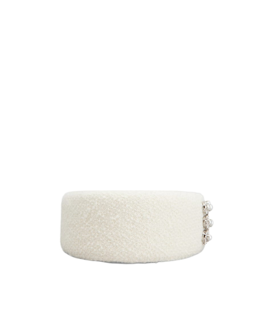 Roger Vivier Flower Detail Wool Headband In White