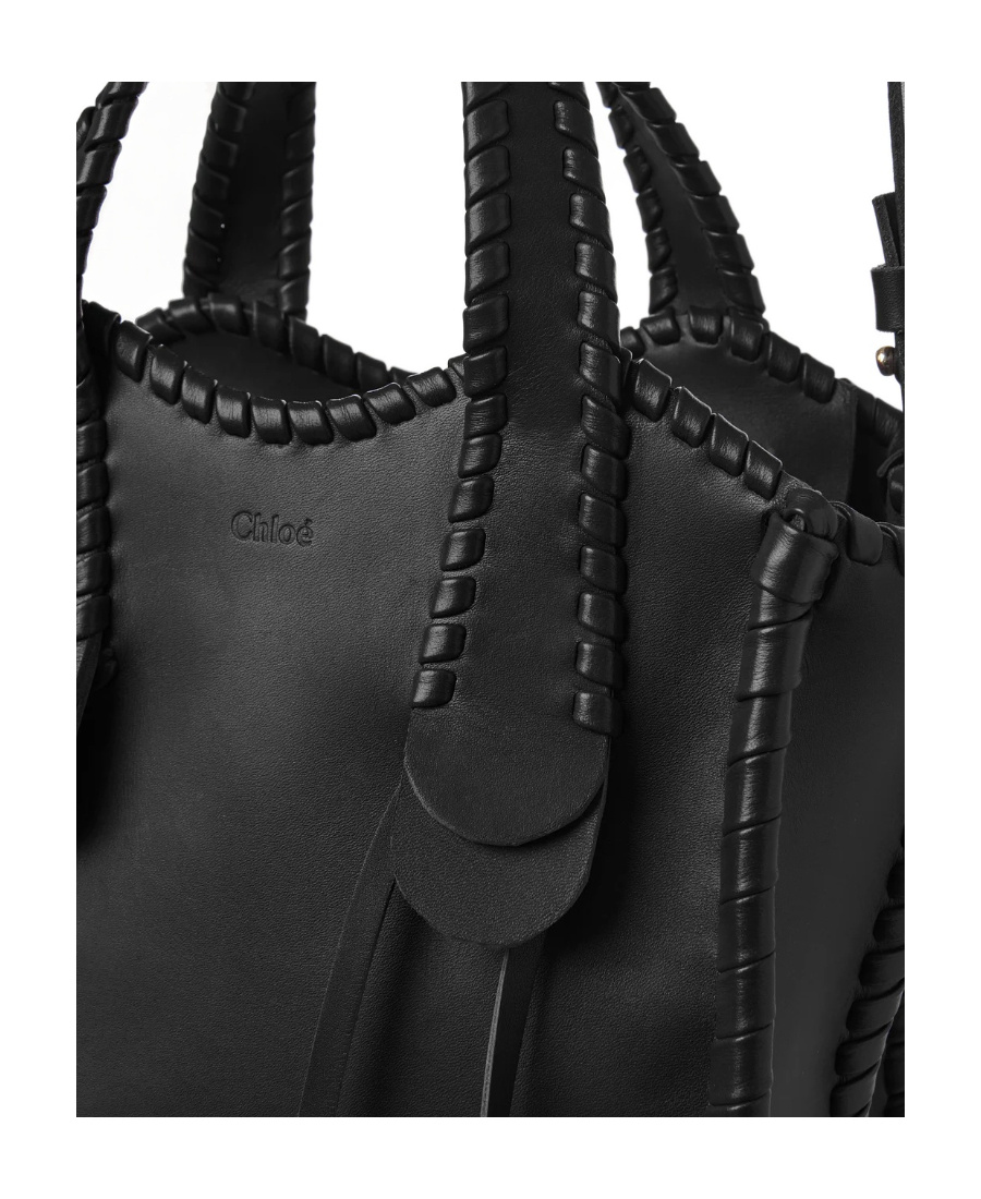 Chloé Small Mony Leather Tote Bag In Black