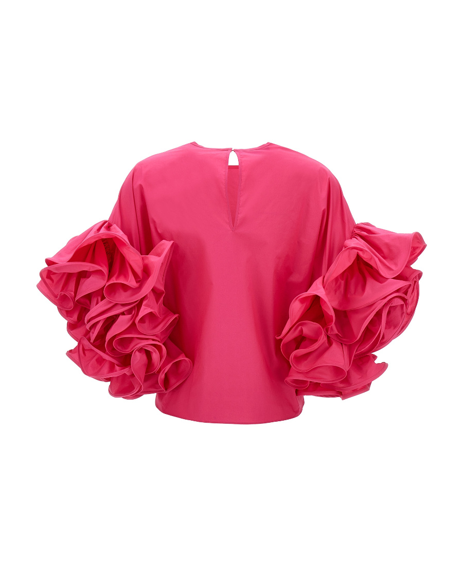 Rochas Pink Sleeve Top Tops Fuchsia In Red