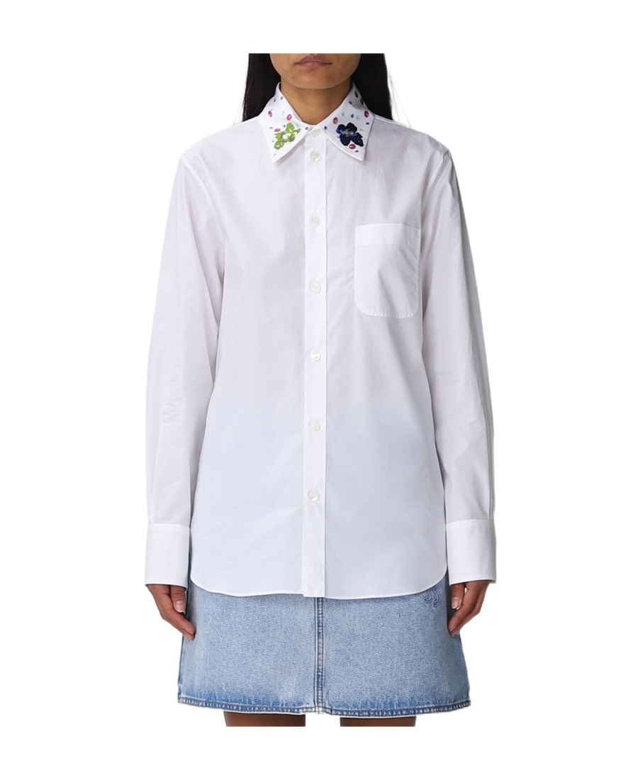 Marni Long-sleeved Shirt In White