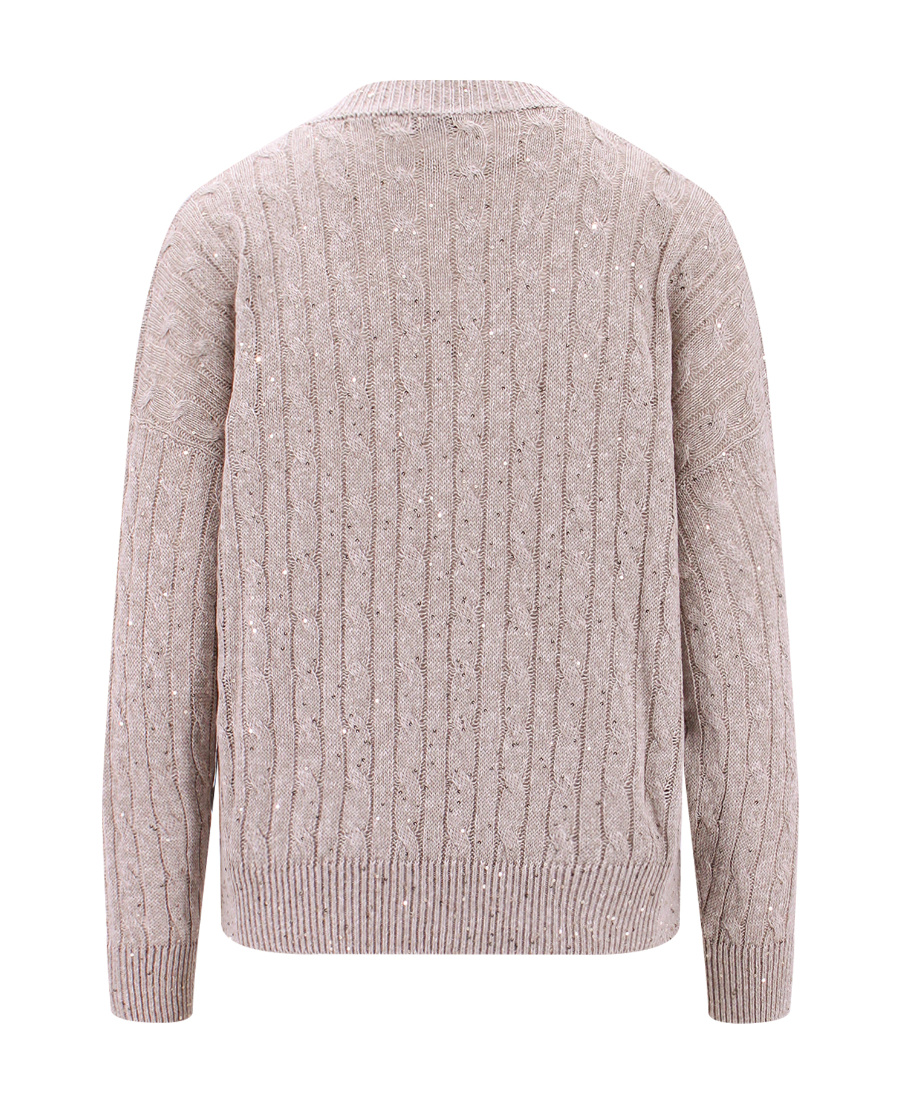 Brunello Cucinelli Cable-knit Sweater In Nude