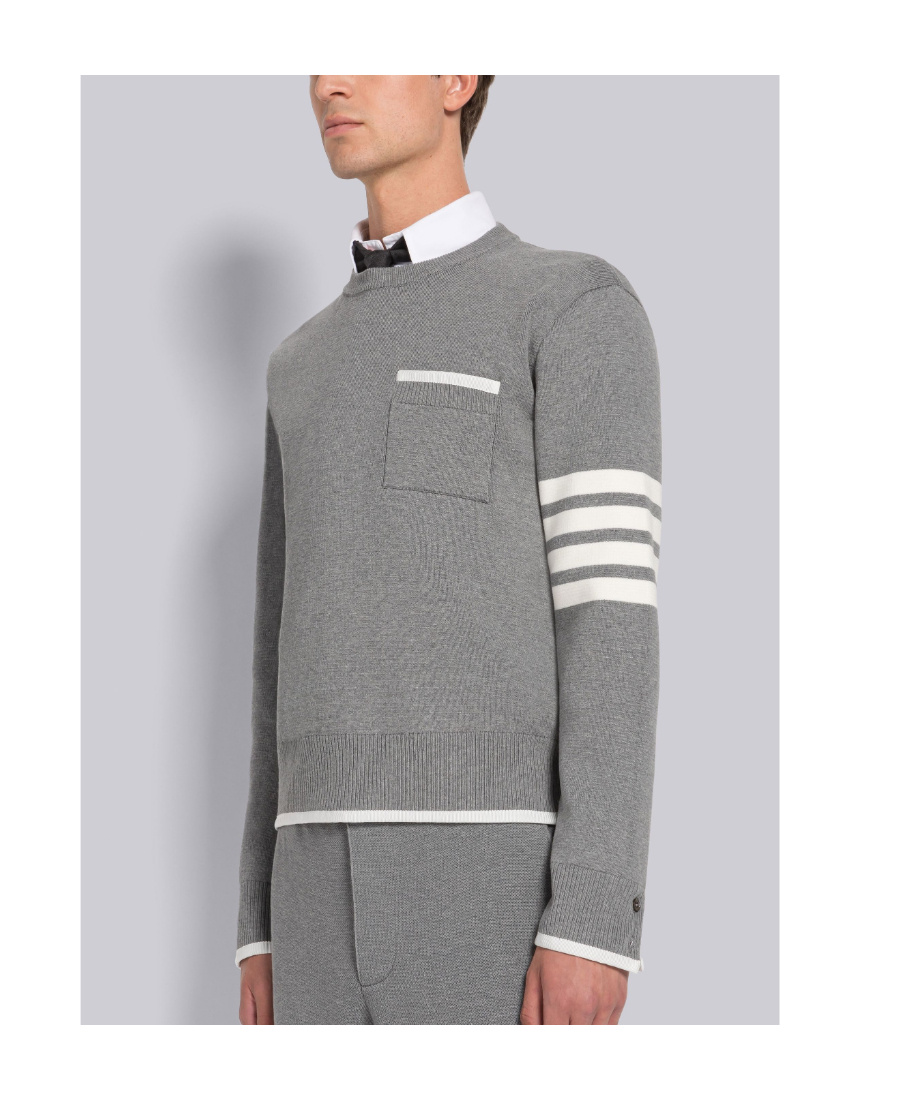 THOM BROWNE THOM BROWNE 4-BAR STRIPED CREWNECK JUMPER