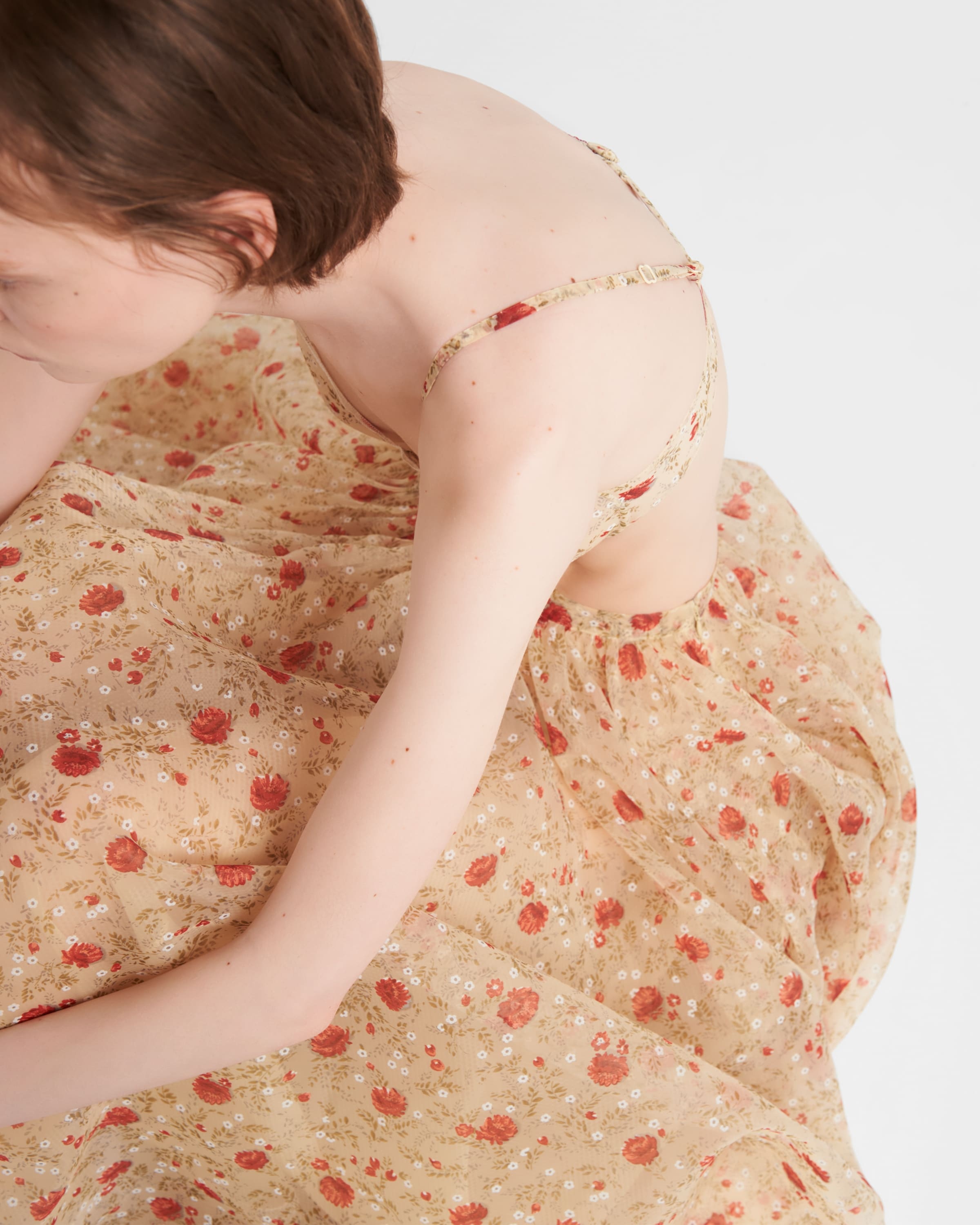 Prada Printed Midi Skirt With Built-in Underskirt In Red