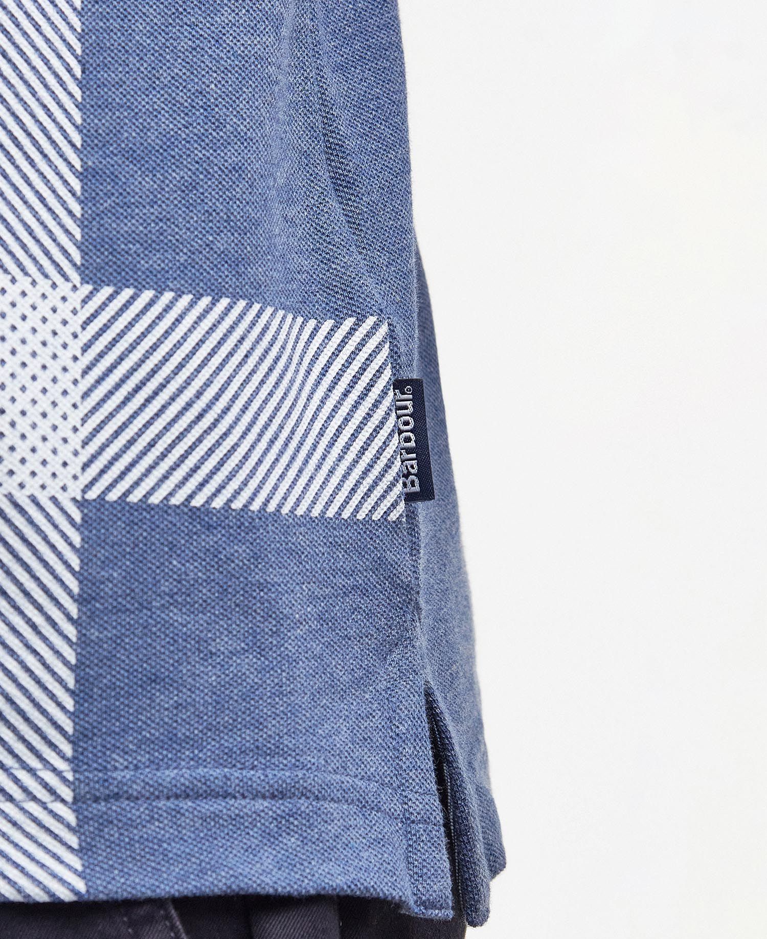 Barbour Blue Check Pattern Polo In Blue