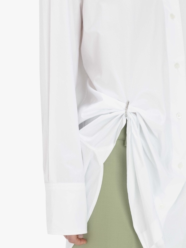 Jw Anderson Eyelet-detailing Oversized Cotton Shirt In White
