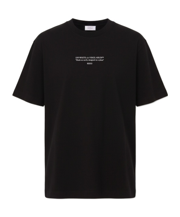 Off-white Logo Printed Crewneck T-shirt In Black