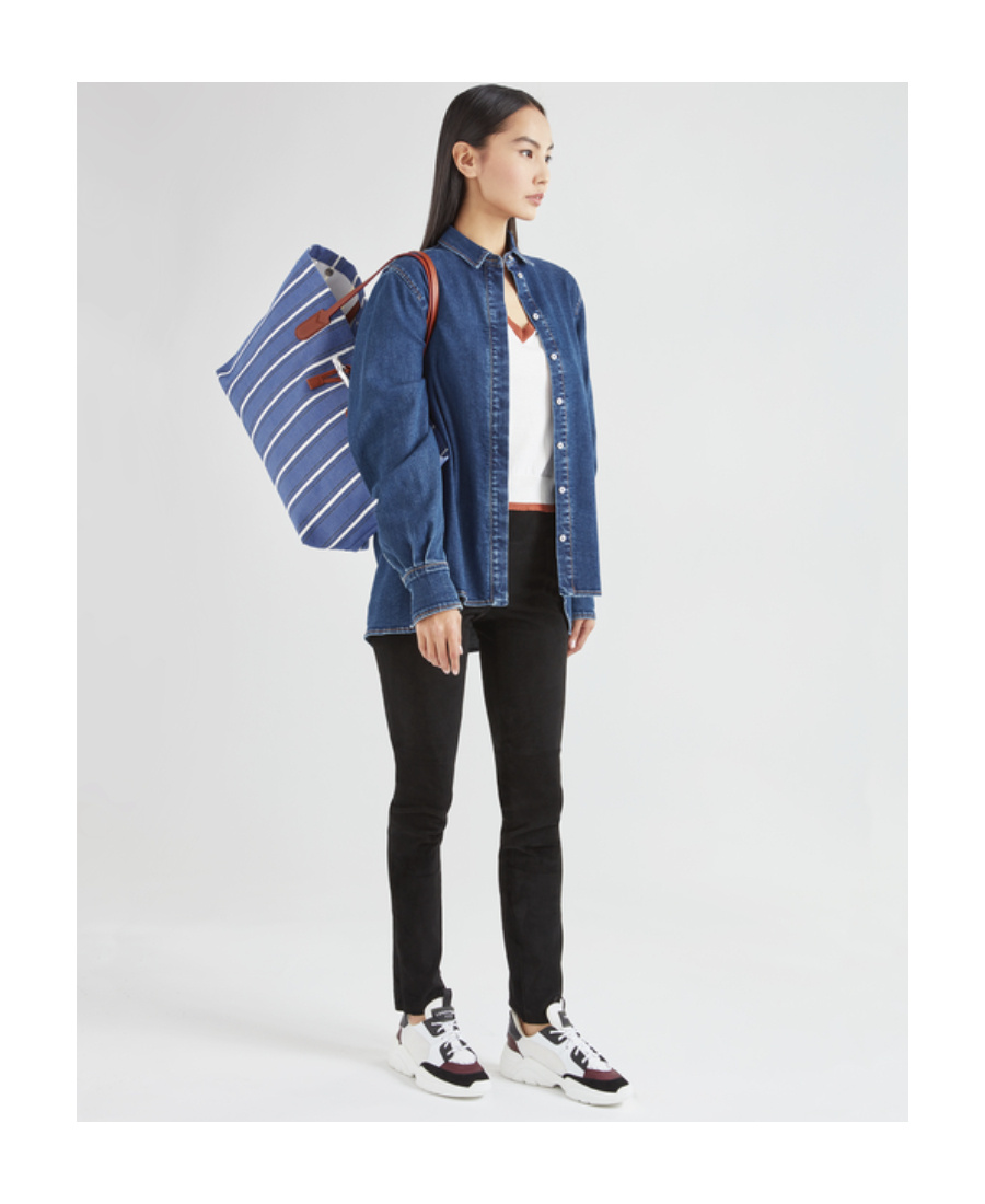 LONGCHAMP ROSEAU ESSENTIAL STRIPED TOTE