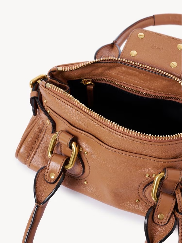 Chloé Brown Paddington Buffalo Leather Handbag In Brown