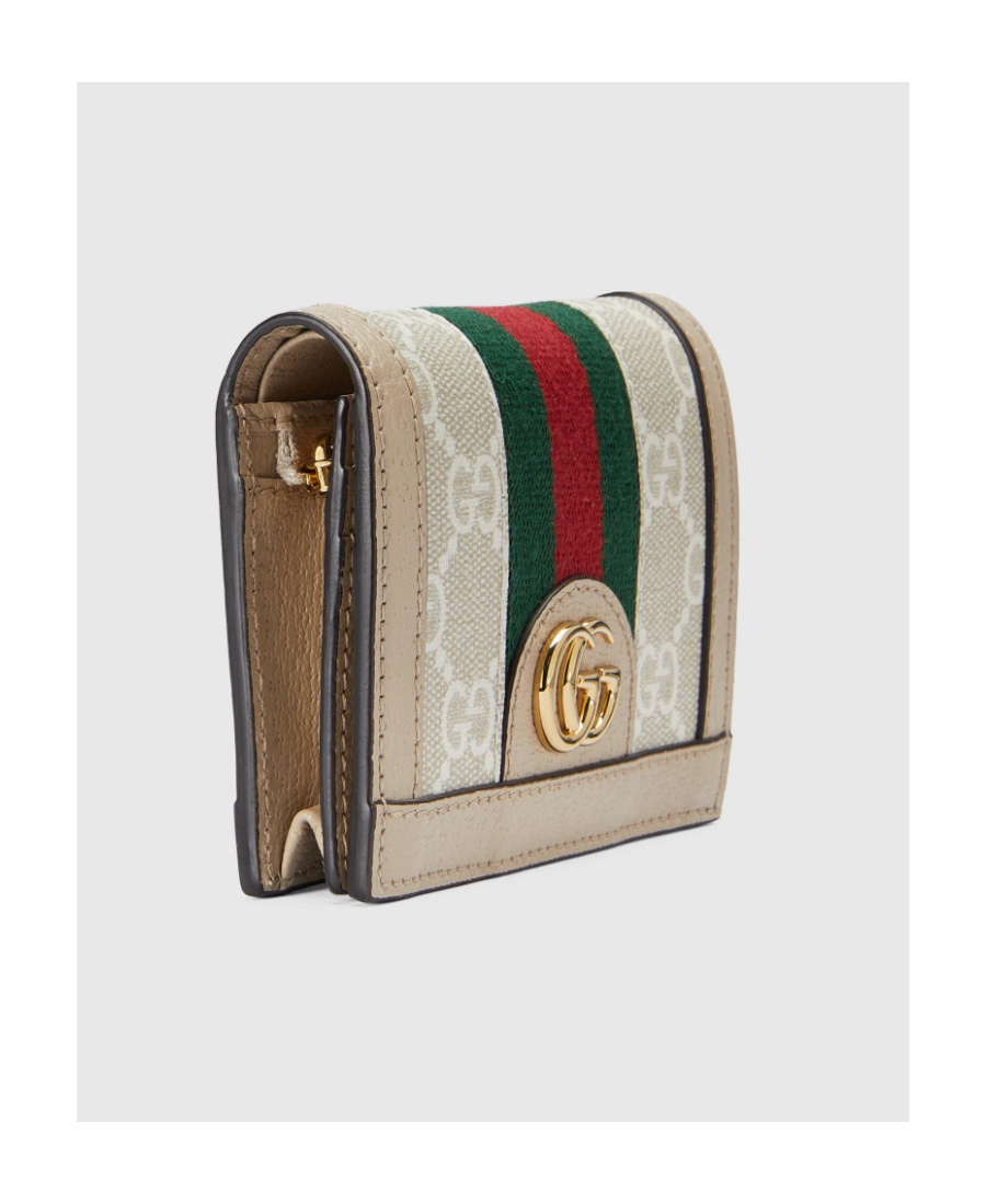 Gucci Ophidia Gg Card Case Wallet In Nude
