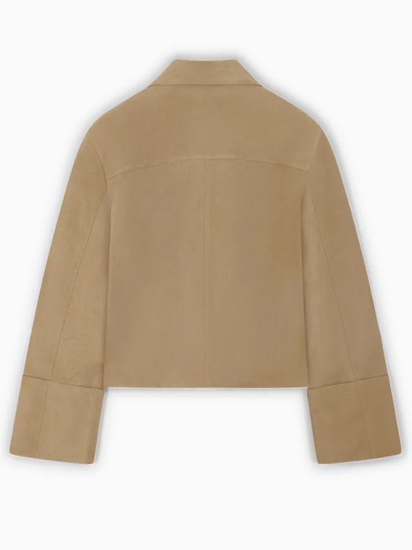Loewe Long Sleeve Leather Jacket In Brown
