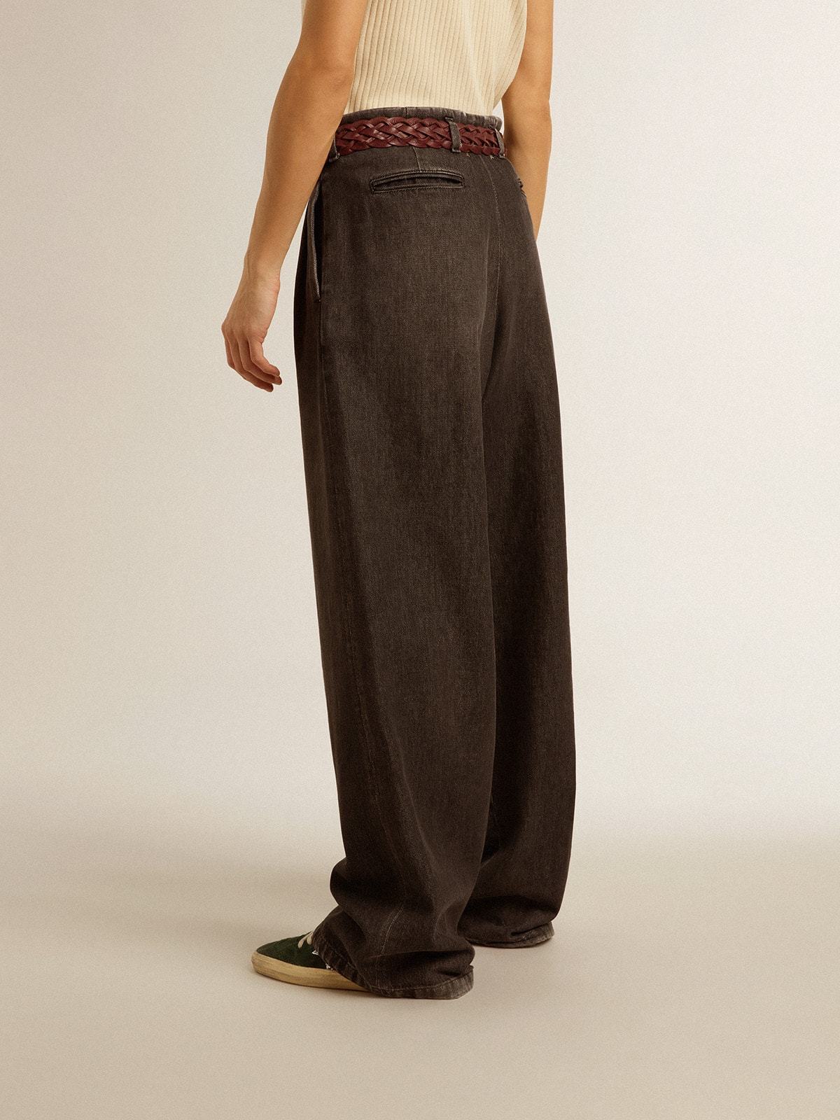 Golden Goose Medium Washed Cotton Pants In Black