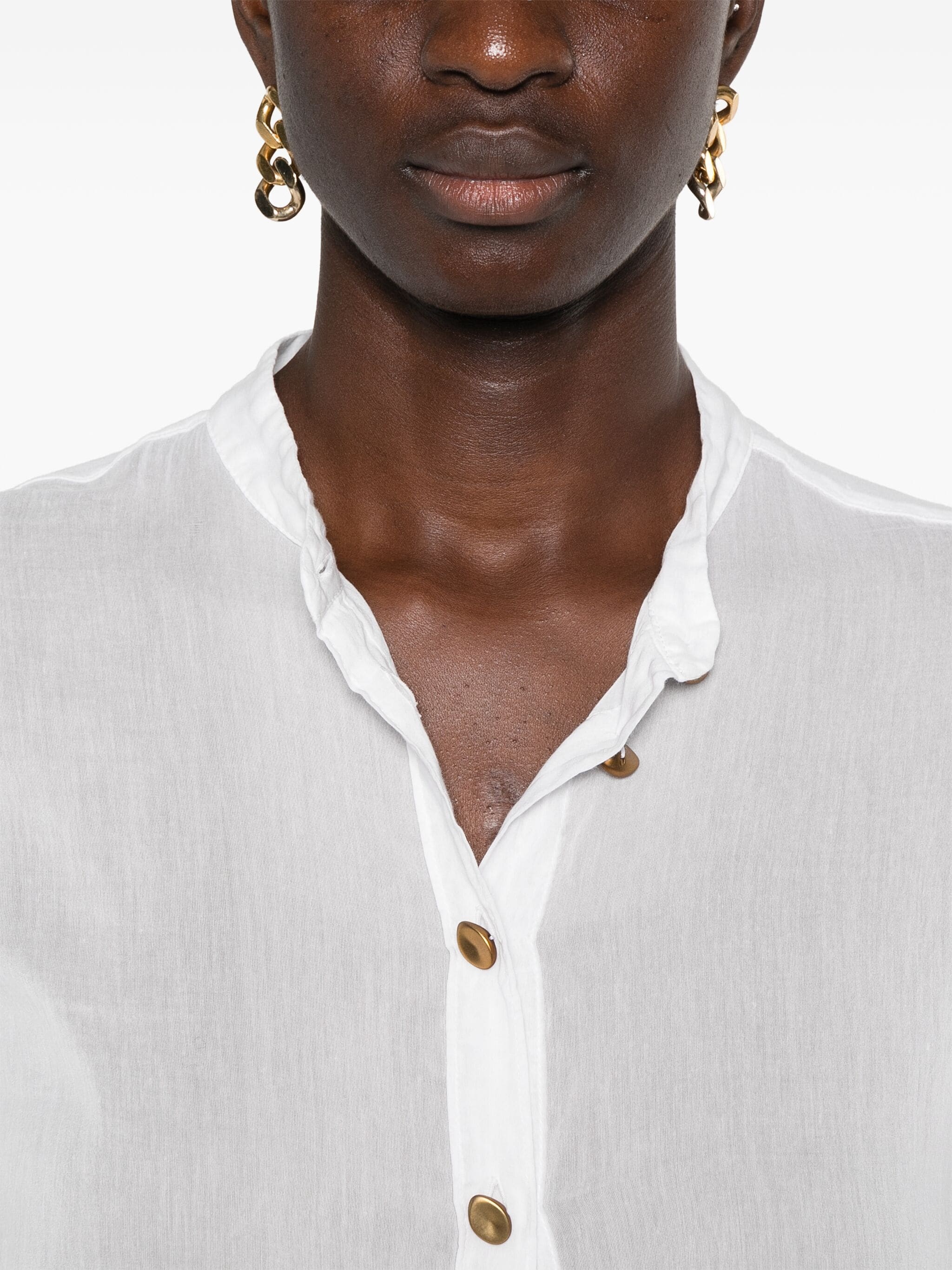 Forte Forte Forte_forte Voile Collar Shirt Sculture Buttons In White